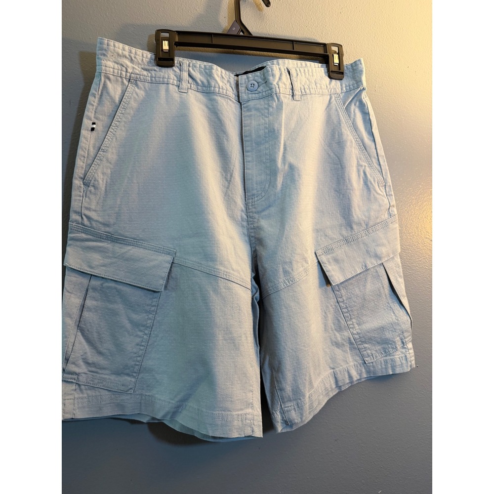 Edgar + Ash Mens Light Blue Ripstop Cargo Shorts Size Medium Outdoor Casual